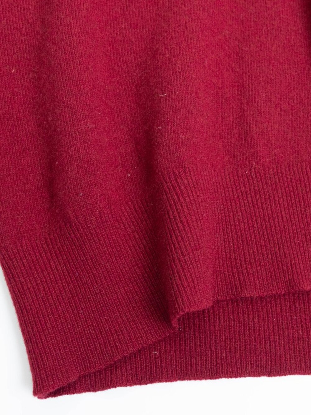 Vintage MacDougall 100% Pure Cashmere V-Neck Sweater Cranberry Red Scotland S - Picture 8 of 10